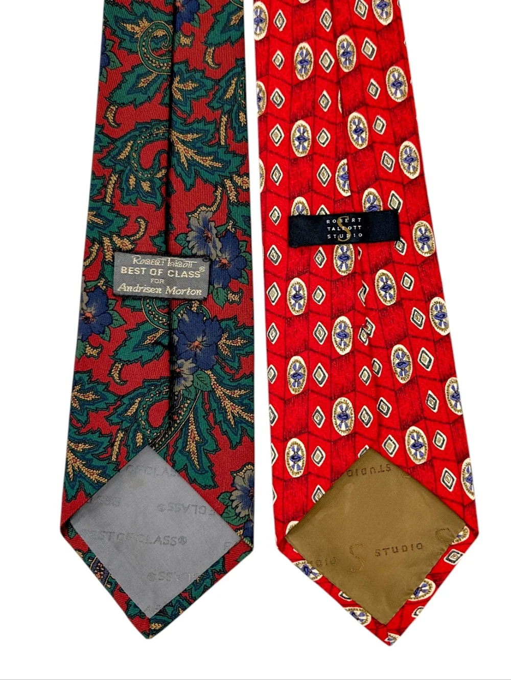 Robert Talbott Silk Tie Bundle Red Geometric Blue Green Paisley Madder Neckties